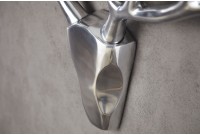 Trophée mural design Tête de Cerf 90 cm en aluminium argenté