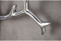 Trophée mural design Tête de Cerf 90 cm en aluminium argenté