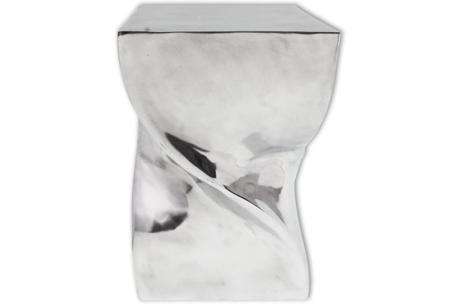 Table auxiliaire / Tabouret Forme torsadée Aluminium Argenté