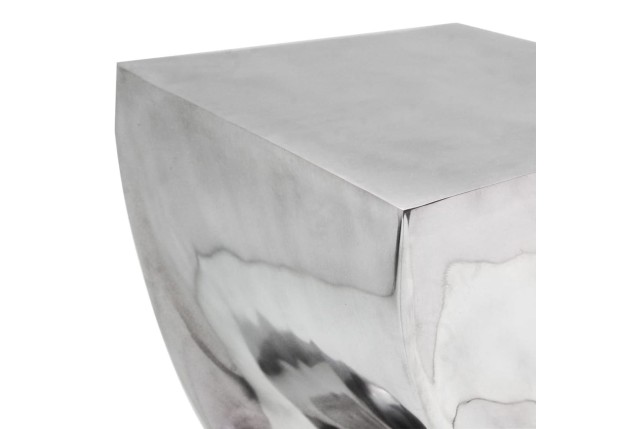 Table auxiliaire / Tabouret Forme torsadée Aluminium Argenté