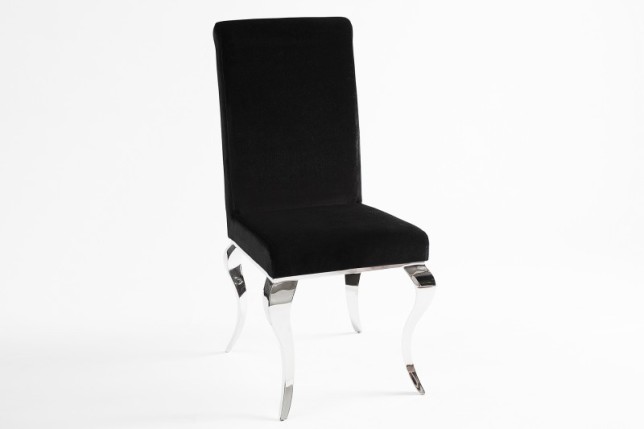 Chaise de salle à manger design baroque en velours noir