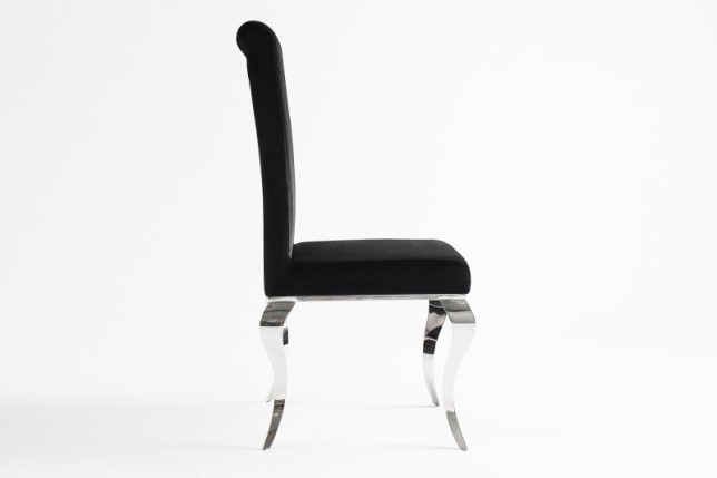 Chaise de salle à manger design baroque en velours noir