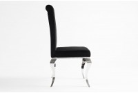 Chaise de salle à manger design baroque en velours noir