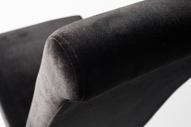 Chaise de salle à manger design baroque en velours noir