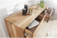 Enfilade 170 cm  design en bois massif avec piètement en métal