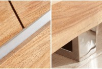 Enfilade 170 cm  design en bois massif avec piètement en métal