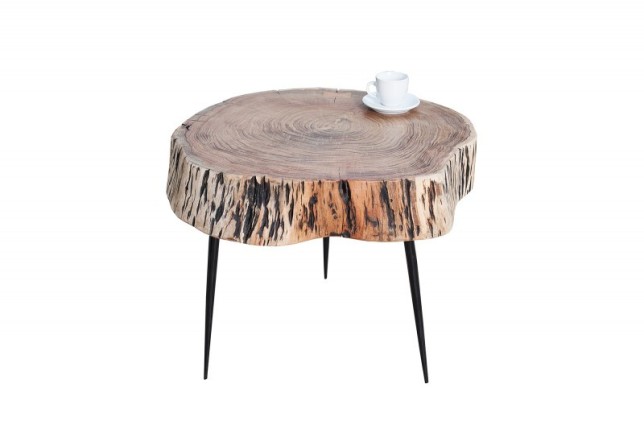 Table d'appoint en bois design industriel