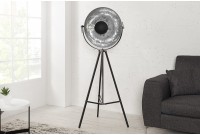 Lampadaire design en acier inoxydable et en aluminium coloris noir et argenté