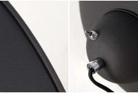 Lampadaire design en acier inoxydable et en aluminium coloris noir et argenté