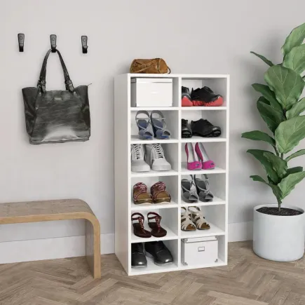 Étagère à chaussures Blanc 54x34x100,5 cm 