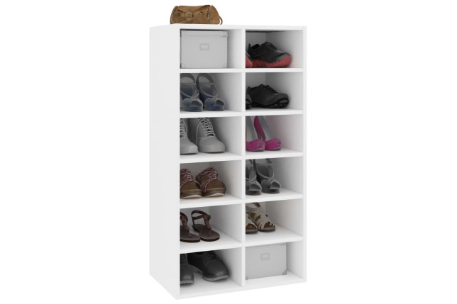 Étagère à chaussures Blanc 54x34x100,5 cm 