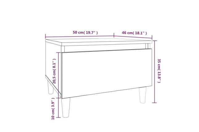 Table d'appoint Blanc 50x46x35 cm 