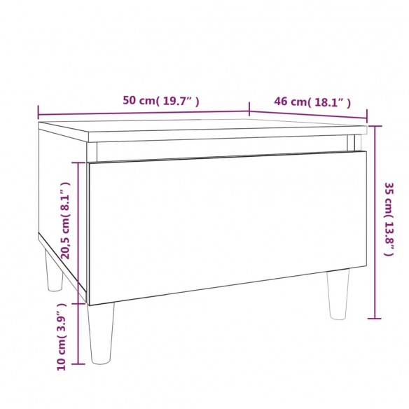 Table d'appoint Blanc 50x46x35 cm 