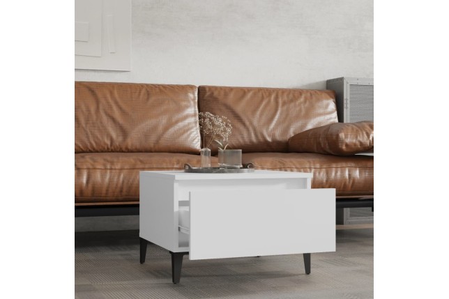 Table d'appoint Blanc 50x46x35 cm 