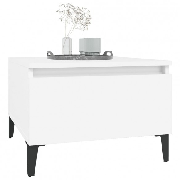Table d'appoint Blanc 50x46x35 cm 