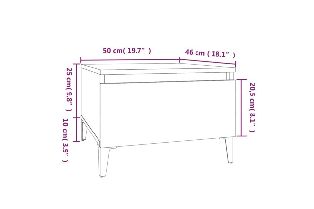Table d'appoint Blanc 50x46x35 cm 