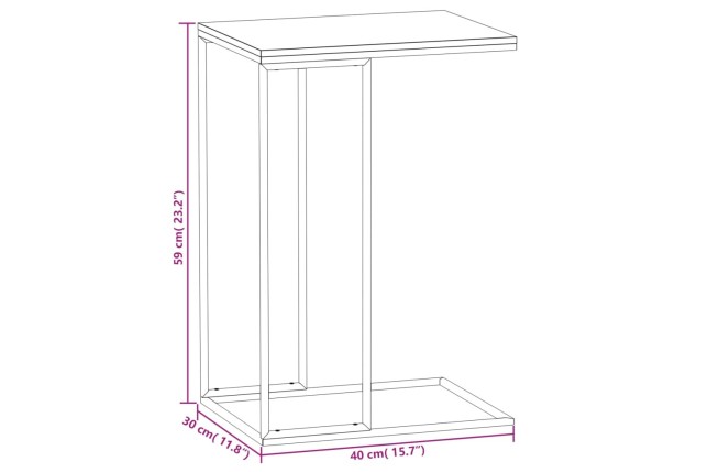 Table d'appoint Blanc 40x30x59 cm 