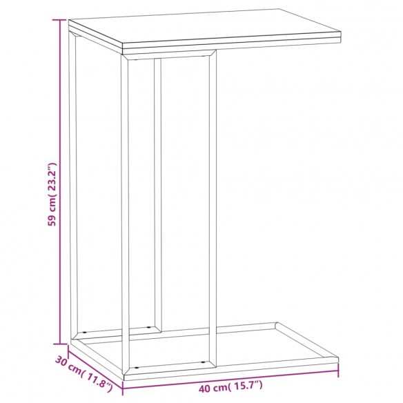 Table d'appoint Blanc 40x30x59 cm 