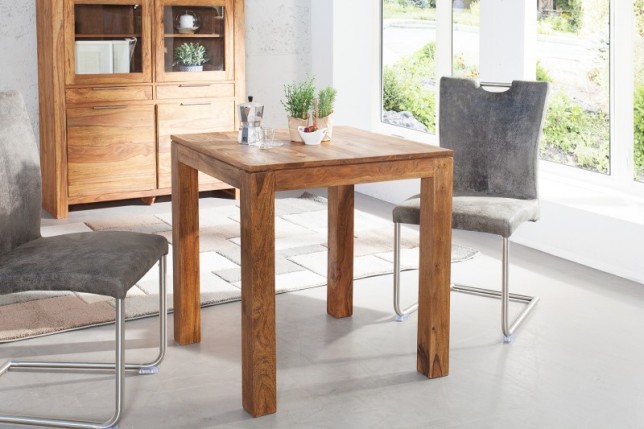 Table salle à manger carrée en bois sheesham massif