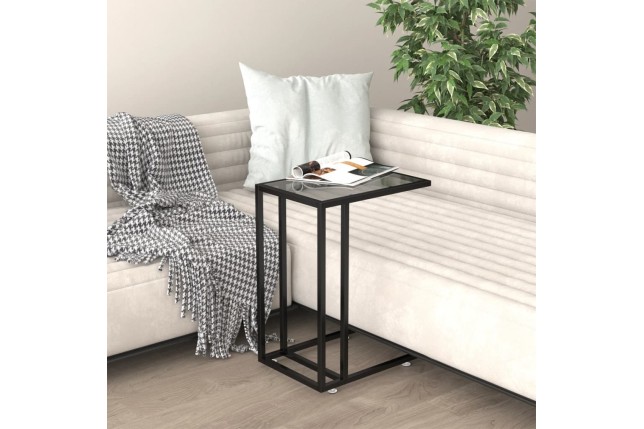 Table d'appoint pour ordinateur Noir 50x35x65 cm Verre trempé