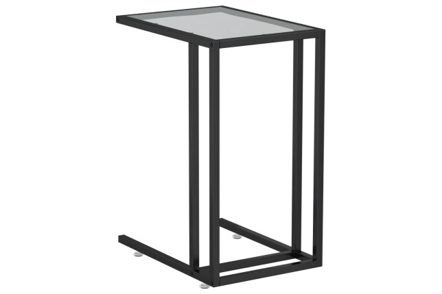 Table d'appoint pour ordinateur Noir 50x35x65 cm Verre trempé