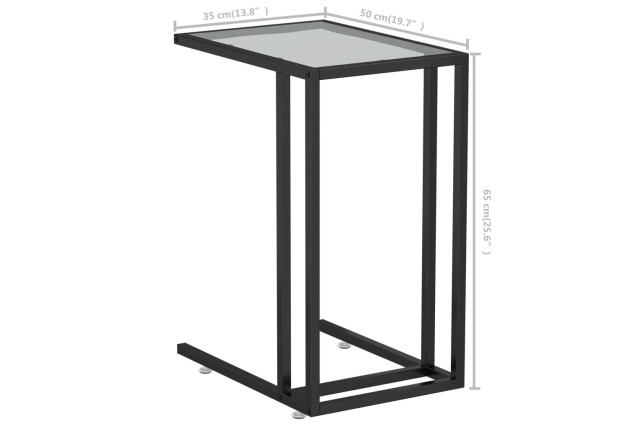 Table d'appoint pour ordinateur Noir 50x35x65 cm Verre trempé
