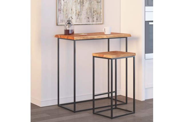 Table d'appoint 70x40x2,5cm bois massif acacia bordure assortie