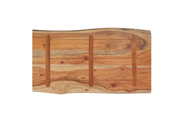 Table d'appoint 70x40x2,5cm bois massif acacia bordure assortie