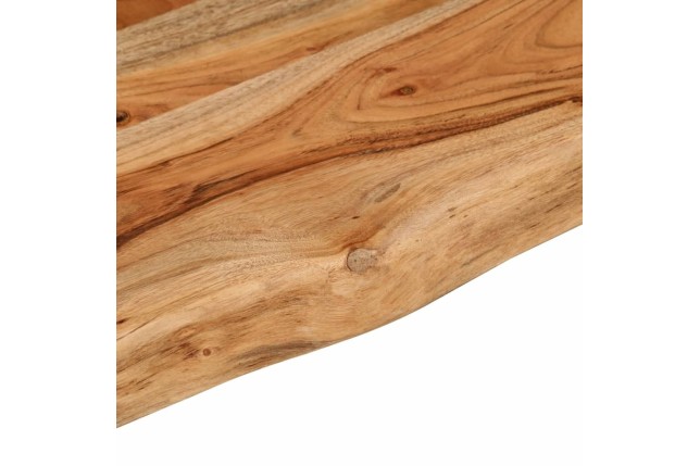 Table d'appoint 70x40x2,5cm bois massif acacia bordure assortie