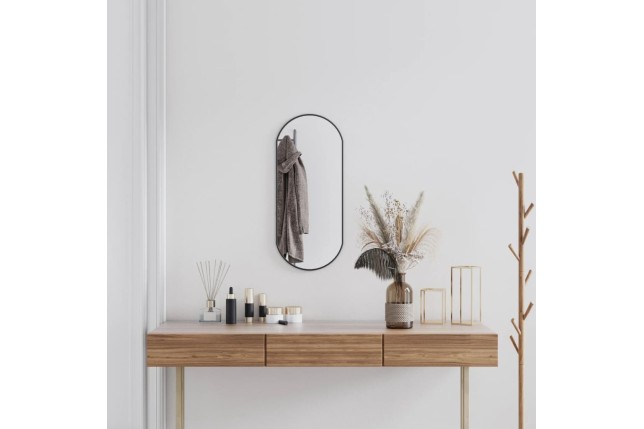 Miroir mural Noir 70x30 cm Ovale