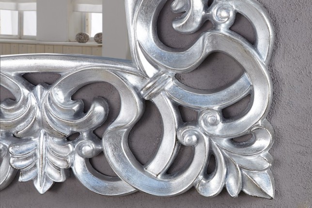 Miroir mural style baroque teinté argent
