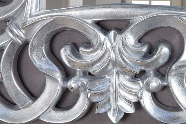 Miroir mural style baroque teinté argent
