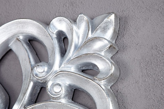 Miroir mural style baroque teinté argent