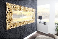 Miroir mural style baroque en polyrésine doré
