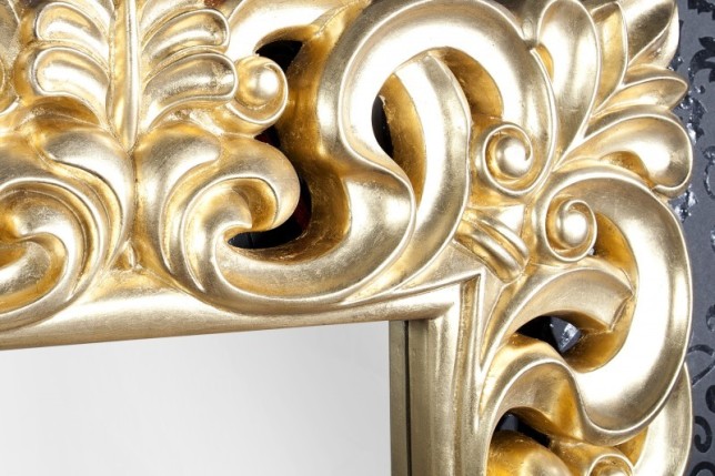 Miroir mural style baroque en polyrésine doré
