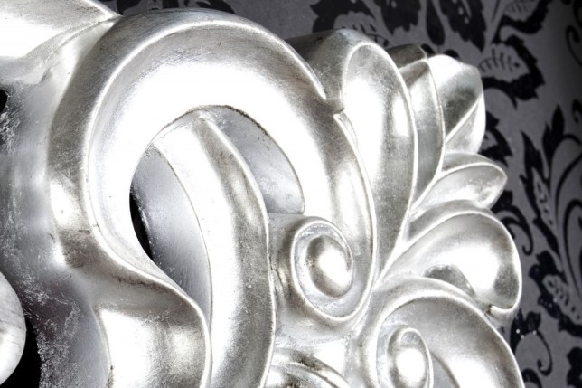 Miroir mural style baroque en polyrésine argenté