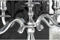 Chandelier style broque 5 branches en aluminium argenté