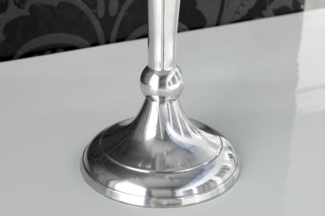 Chandelier style broque 5 branches en aluminium argenté