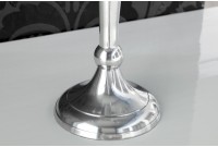 Chandelier style broque 5 branches en aluminium argenté