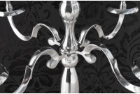 Chandelier 120 cm design 5 branches en aluminium argenté