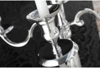 Chandelier 120 cm design 5 branches en aluminium argenté