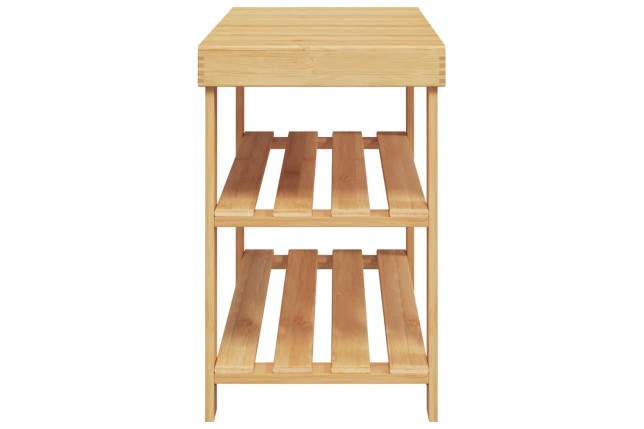 Étagère à chaussures 3 niveaux 70x27,5x45 cm bambou