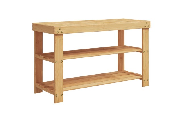 Étagère à chaussures 3 niveaux 70x27,5x45 cm bambou