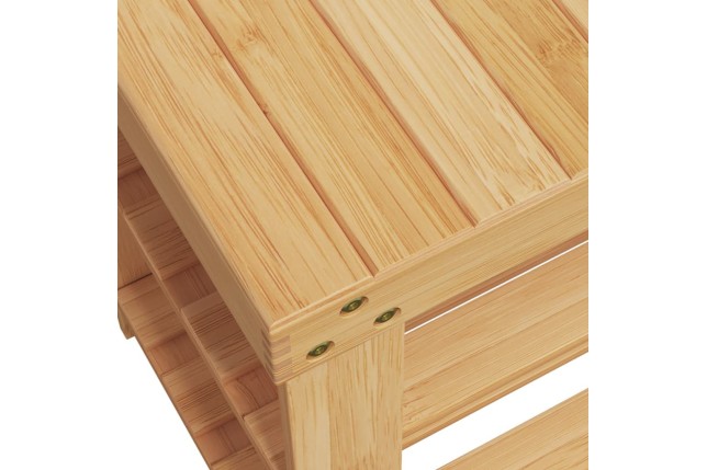 Étagère à chaussures 3 niveaux 70x27,5x45 cm bambou