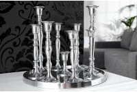 Chandelier design en aluminium argenté à 9 branches