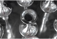 Chandelier design en aluminium argenté à 9 branches