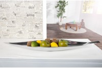 Bol de fruits décoratif en aluminium argenté