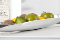 Bol de fruits décoratif en aluminium argenté
