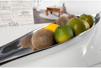 Bol de fruits décoratif en aluminium argenté
