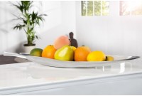 Bol de fruits design en aluminium coloris argent
